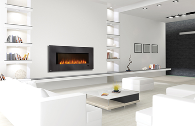 Detailed information on Napoleon wall mounted linear electric fireplaces.