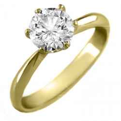 Diamond on Yellow Gold Ring