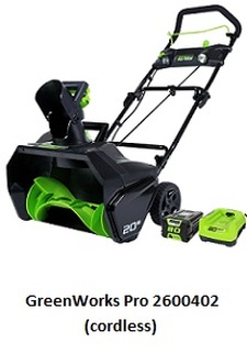 GreenWorks Snow Blower 2600402