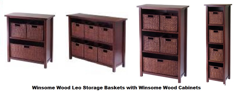 Various Winsome Storage Cabinets with Baskets