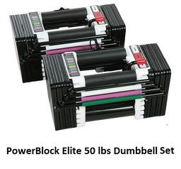 PowerBlock Elite 50lbs dumbbells 