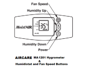 <b>AIRCARE MA 1201 Humidistat and Fan Speed Controls</b>