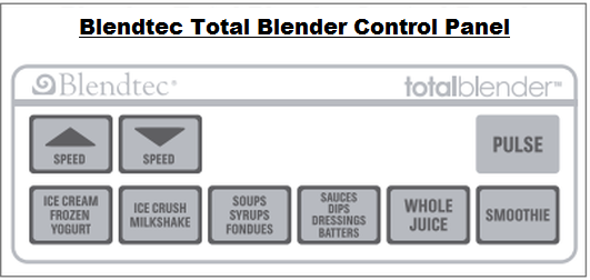 Blendtec Total Blender Control Panel
