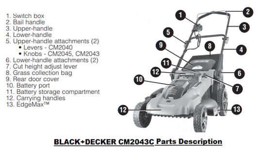 BLACK+DECKER CM2043C Parts