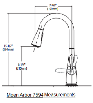 Moen Arbor 7594 Faucet Measurements