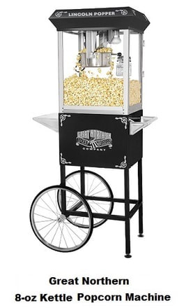 Great Northern Lincoln 8-oz Kettle Popcorn Machine With Cart